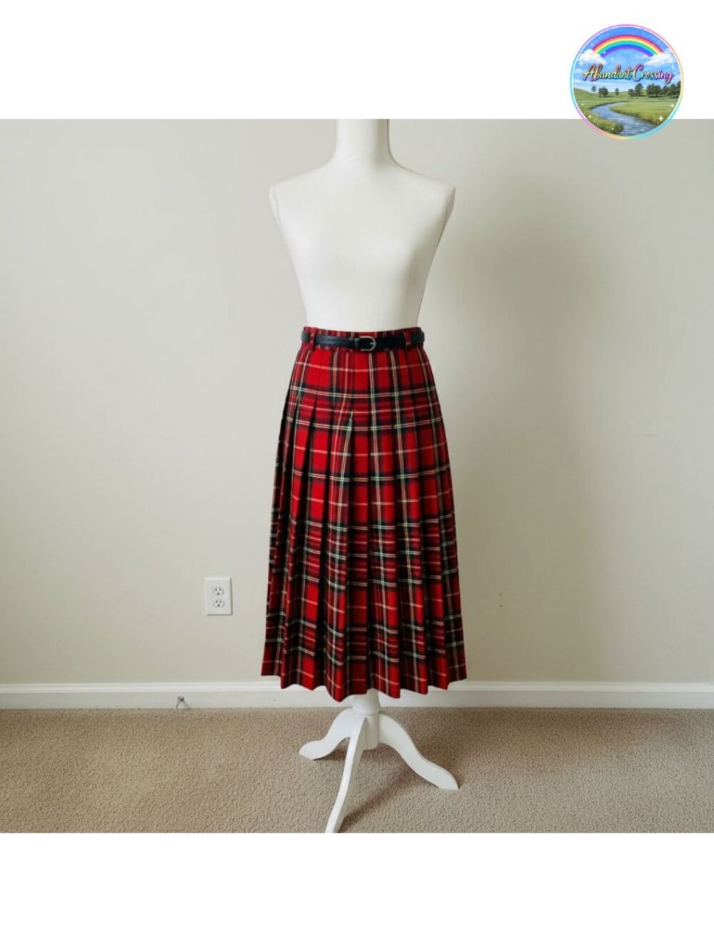 High Waist Pleated A-Line Long Skirt with Pockets